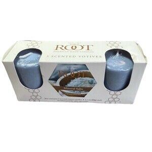 Root 20-hour Votive Candles Set of 3 2.1oz each Mineral Salts Hard To Find! New